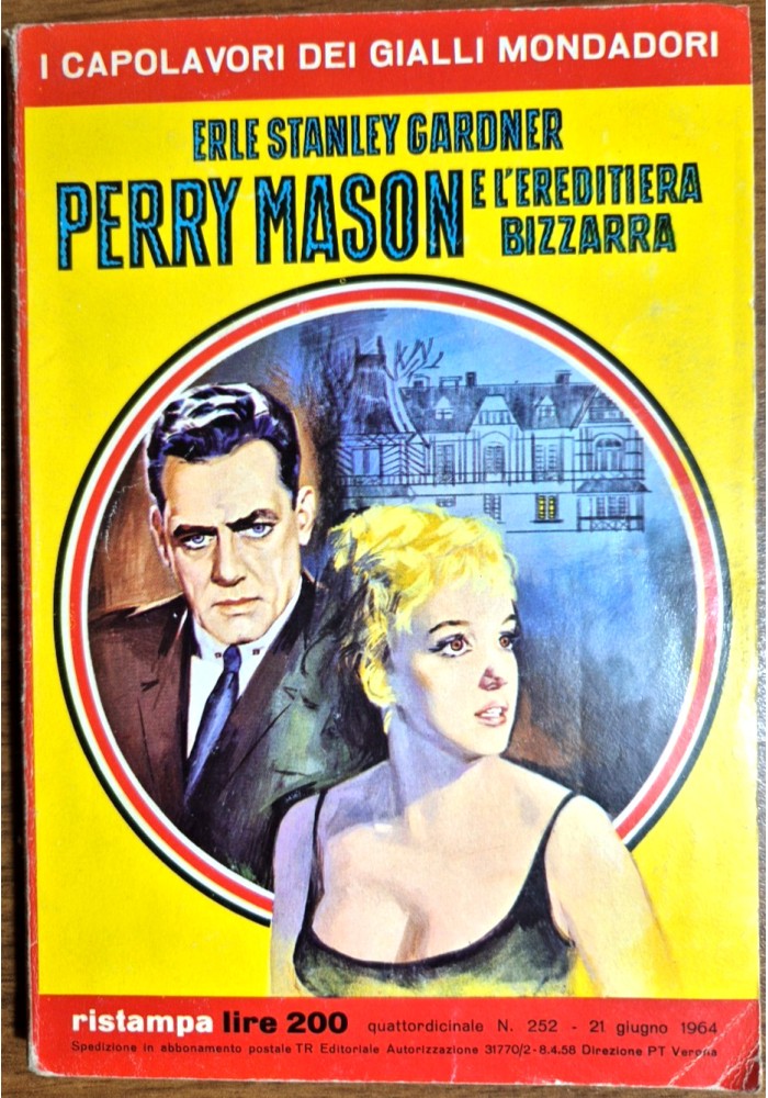 PERRY MASON E L'EREDITIERA BIZZARRA di Erle Stanley Gardner 1964 Mondadori libro
