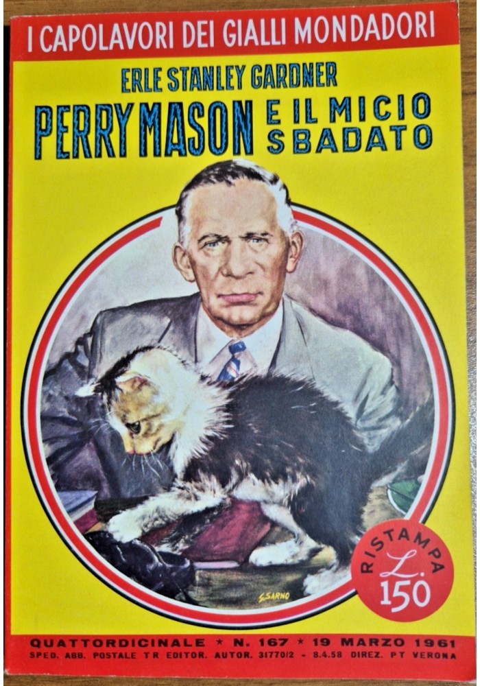 PERRY MASON E IL MICIO SBADATO di Erle Stanley Gardner 1961 Mondadori libro