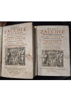 PAULI ZACCHIAE QUAESTIONUM MEDICO LEGALIUM 2 volumi 1661 Huguetan Libro antico