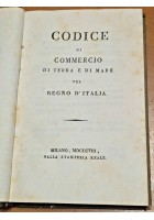 CODICE DI COMMERCIO TERRA E MARE PEL REGNO D'ITALIA 1808 Stamperia Reale Libro