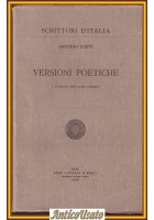 VERSIONI POETICHE Di Antonio Conti 1966 Laterza scrittori d'Italia libro poesia