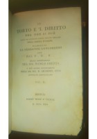 IL TORTO E IL DIRITTO DEL NON SI PUò Bartoli 2 voll. 1822 Brescia Moro Falsina *