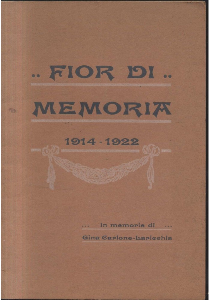 FIOR DI MEMORIA poesie in dialetto barese di Giovanni Laricchia 1923 Casini