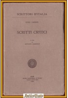 SCRITTI CRITICI di Luigi Carrer 1969 Laterza Editore Libro