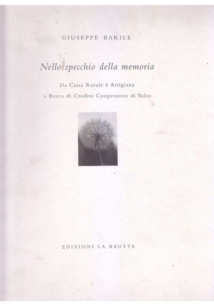NELLO SPECCHIO DELLA MEMORIA di Giuseppe Barile 1995 LA BAUTTA banca Tolve *