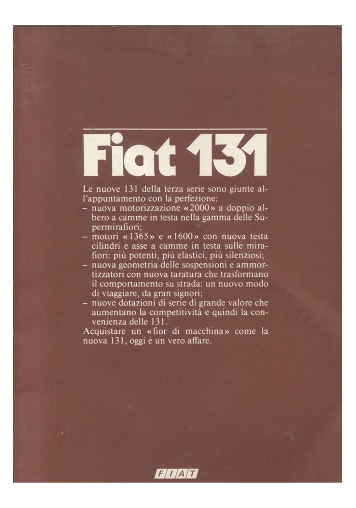 FIAT 131 libretto pubblicitario 1981 - automobile brochure auto pubblicità
