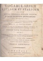 VOCABULARIUM LATINUM ET ITALICUM volume 2 di Salvatore Baldassari 1818 libro