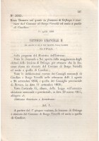 REGIO DECRETO FRAZIONE DI ORFEGNO BORGO VERCELLI CASALINO - 1869 - ORIGINALE