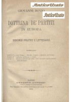 DOTTRINA DE PARTITI IN EUROPA di Giovanni Bovio 1886 Anfossi discorsi politici