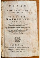 CORSO DI DIRITTO NOVISSIMO CONTENUTO NEL CODICE NAPOLEONE tomo III 1809 LIBRO