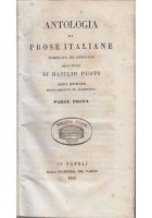 ANTOLOGIA DI PROSE ITALIANE Basilio Puoti 2 volumi in 1 completo libro 1850