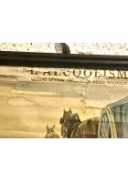 L'ALCOOLISMO lesioni organiche POSTER DIDATTICO Vintage Tavola Mondadori anni 30