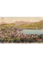 CARTOLINA LUGANO - PARADISO viaggiata 1911 a colori affrancata francobollo svizz
