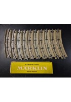 MARKLIN CURVED TRACK SECTION 5100 Binari Curvi 10 pezzi in scatola Vintage