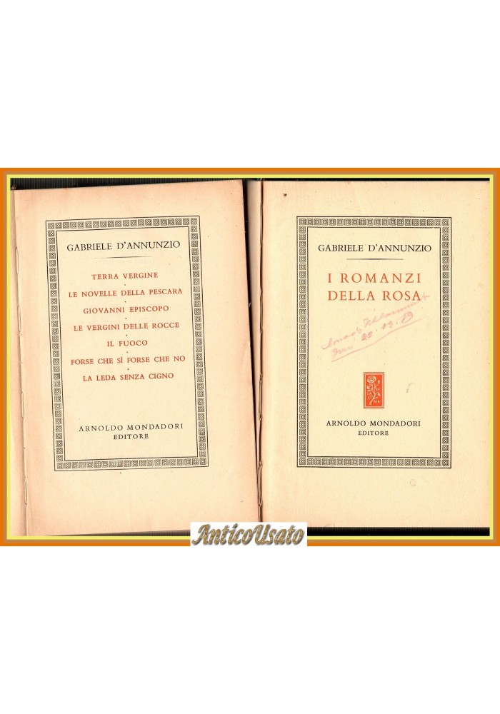 PROSE DI ROMANZI di Gabriele D'Annunzio 2 volumi 1955 Mondadori editore libri