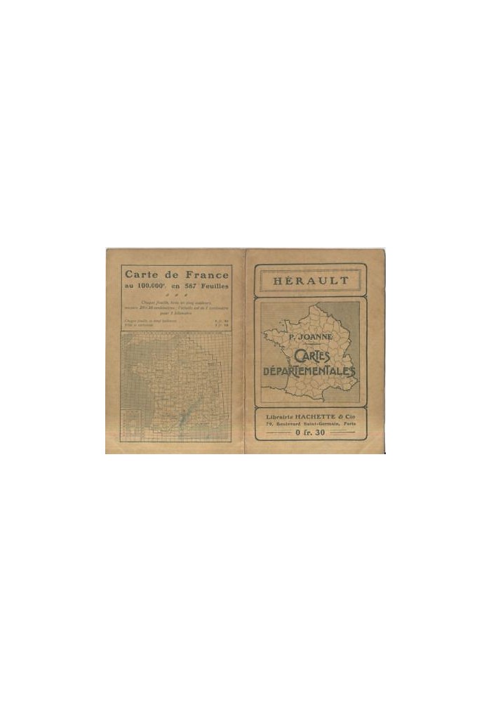 CARTES DEPARTEMENTALES DE L'HERAULT Paul Joanne 1908 Hachette
