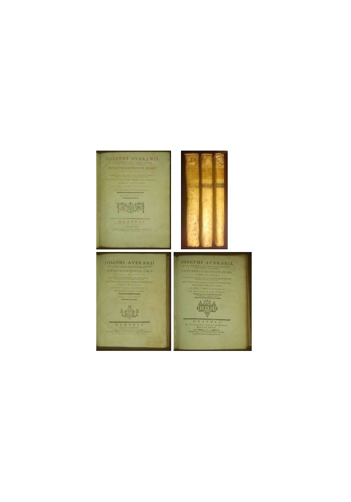 INTERPRETATIONUM JURIS Josephi Averani 1777 1785 COMPLETO 3 volumi Napoli