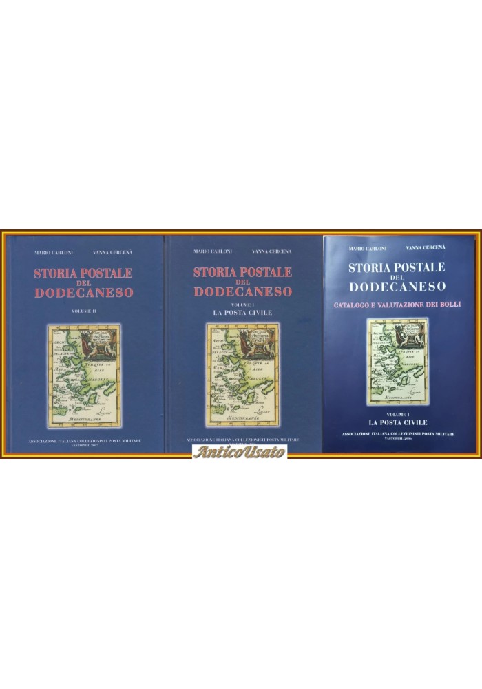 STORIA POSTALE DEL DODECANESO 2 volumi + CATALOGO E VALUTAZIONE DEI BOLLI Libro