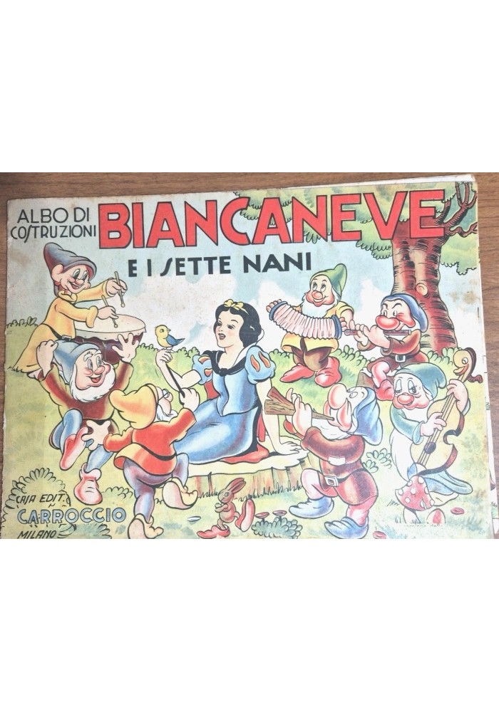 BIANCANEVE E I SETTE NANI di Walt Disney Albo Carroccio 1940 Libro