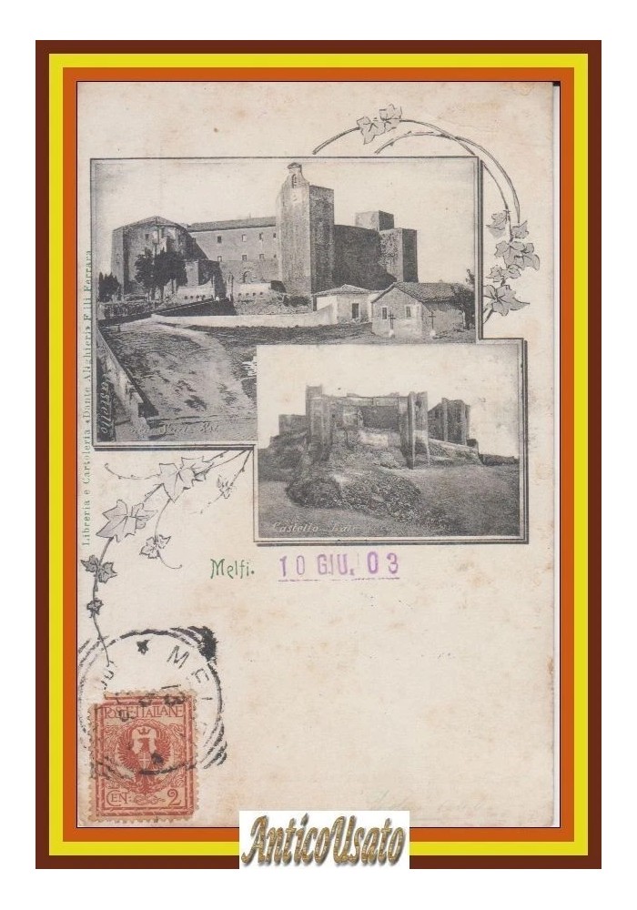 cartolina MELFI castello Viaggiata 1903 Originale Vintage Postcard Basilicata