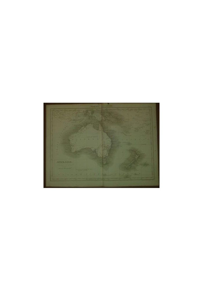 AUSTRALIA CARTA GEOGRAFICA ORIGINALE 1866 INCISIONE Antico RAME TAVOLA OCEANIA