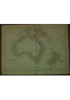 AUSTRALIA CARTA GEOGRAFICA ORIGINALE 1866 INCISIONE Antico RAME TAVOLA OCEANIA