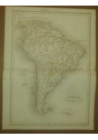 AMERICA MERIDIONALE CARTA GEOGRAFICA INCISIONE STAMPA 1866 TAVOLA ANTICA