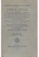 CODICE CIVILE aggiunta leggi complementari vol.I - Sebastiano Gianzana 1887 UTET