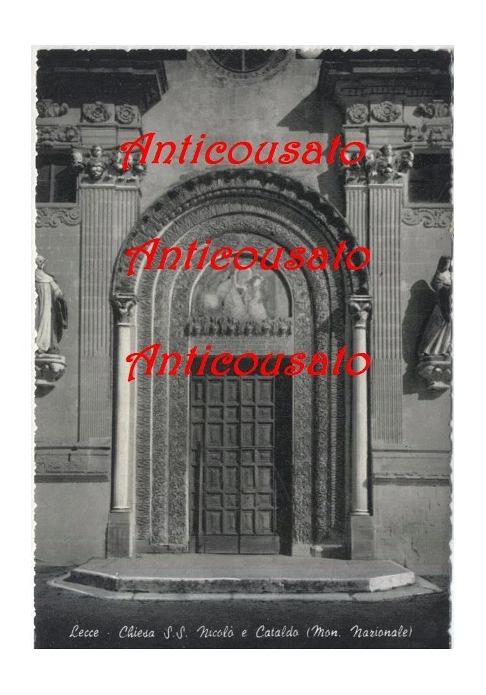 CARTOLINA - LECCE CHIESA SS. NICOLO' E CATALDO MON. NAZIONALE ORIGINALE D'EPOCA