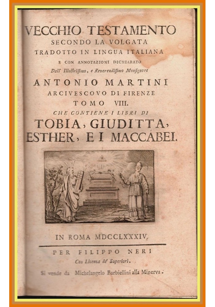TOBIA GIUDITTA ESTHER E I MACCABEI 1784 Bibbia antica