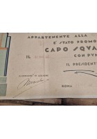 DIPLOMA PROMOZIONE CAPO SQUADRA BALILLA 1935 Illustrato da Calzavara Fascismo