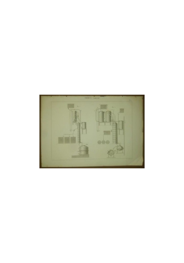 CHIMICA LAMBICCHI INCISIONE STAMPA RAME 1866 ORIGINALE