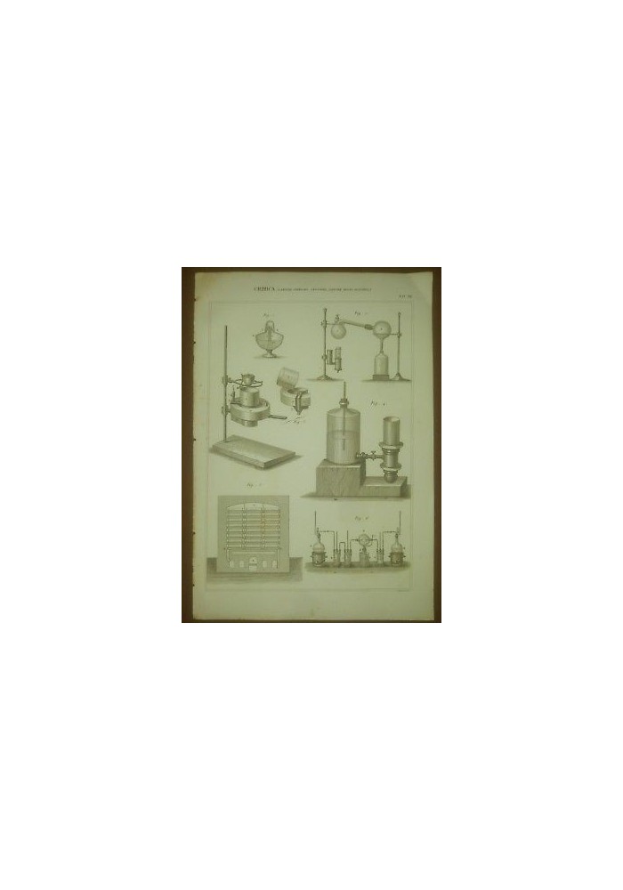 CHIMICA LAMPADE CHIMICHE LEJOCOMA LIQUORE OLANDESI INCISIONE STAMPA RAME 1866