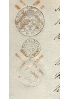 STORIA POSTALE CARTA BOLLATA REGNO ITALIA 12 GRANI DUE SICILIE ANNULLO RARO 1862