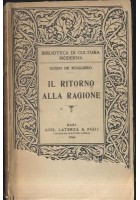 IL RITORNO ALLA RAGIONE Guido De Ruggiero 1946 Laterza