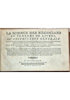 LA SCIENCE DES NEGOCIANS ET TENEURS DE LIVRES di De La Porte 1783 Amsterdam Libro