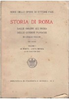 STORIA DI ROMA DALLE ORIGINI ALL’INIZIO DELLE GUERRE PUNICHE di Ettore Pais completa 5 Volumi