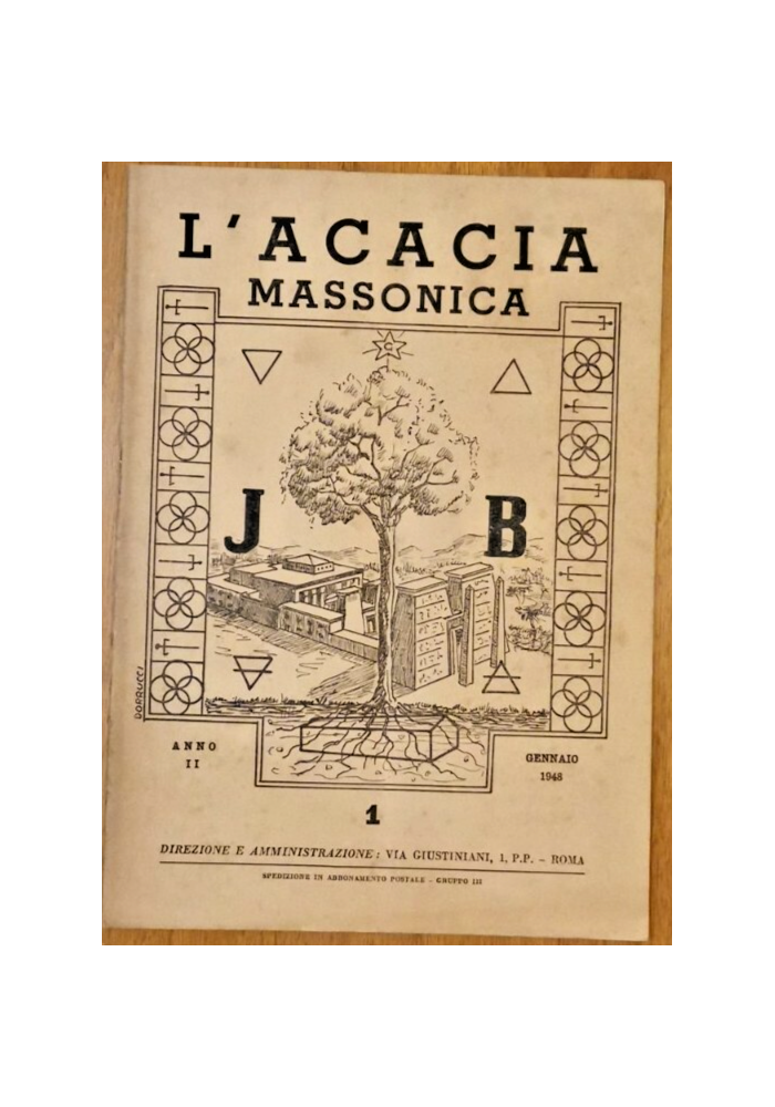 L'ACACIA MASSONICA Anno 2 Numero 1 Gennaio 1948 Rivista Massoneria Illustrata