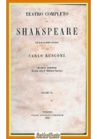 TEATRO COMPLETO SHAKESPEARE Volume 7 Pericle commedia degli equivoci 1859 UTET