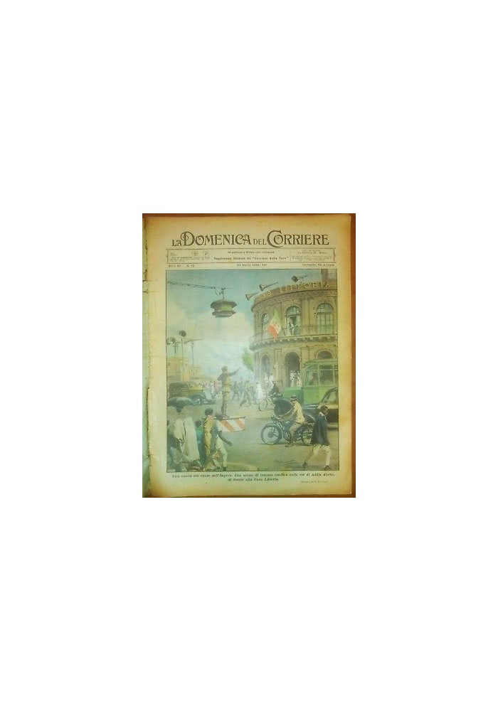 LA DOMENICA DEL CORRIERE 20 marzo 1938 traffico Addis Abeba Alluvione California