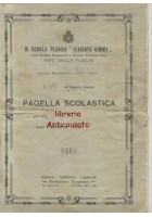 BARI PAGELLA SCOLASTCA SCUOLA TECNICA GIACINTO GIMMA 1920 - 1921 ORIGINALE
