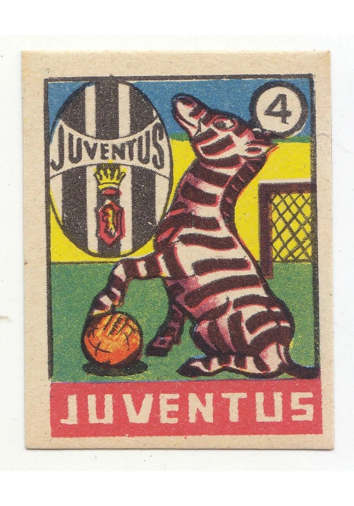 FIGURINA calcio JUVENTUS mascotte scudetto 1949 Originale Nannina o Mundus vintage epoca