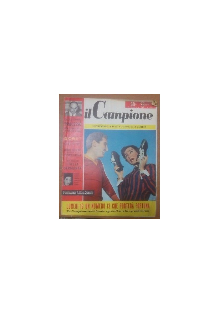 IL CAMPIONE settimanale sport varietà 10 dicembre 1955 impianti Cortina olimpic