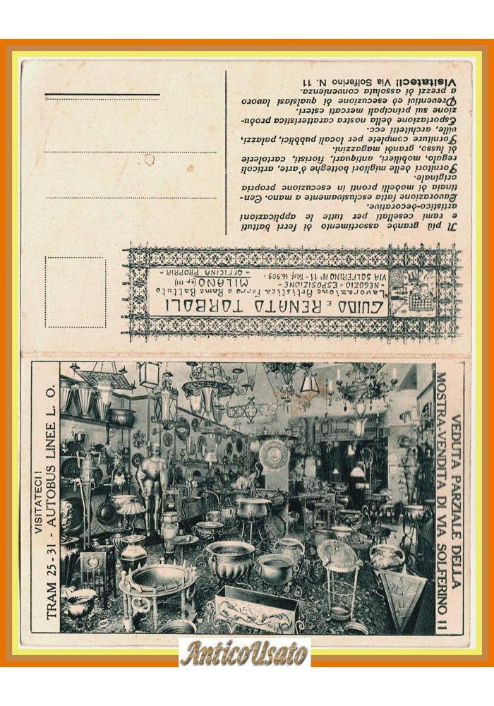 CARTOLINA Guido e Renato Torboli Lavorazioni Ferro  Rame Battuto pubblicitaria