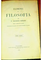 ELEMENTI DI FILOSOFIA opera completa in 2 volumi Giuseppe Romano 1853 Virzì libri antichi