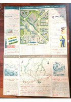 PIANTA GUIDA 27° FIERA di MILANO 1949 pubblicità a colori vintage mappa d'epoca