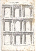 ARCHITETTURA CIVILE ARCATE LOGGE INCISIONE STAMPA IN RAME 1866 TAVOLA ORIGINALE