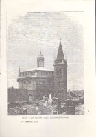 LODI CAMPANILE E CUPOLA DELLA CHIESA DELL'INCORONATA incisione originale 1902