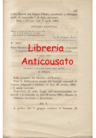 CASSINA ALIPRANDI SOPPRESSO - REGIO DECRETO - 1869 - LISSONE -originale d'epoca