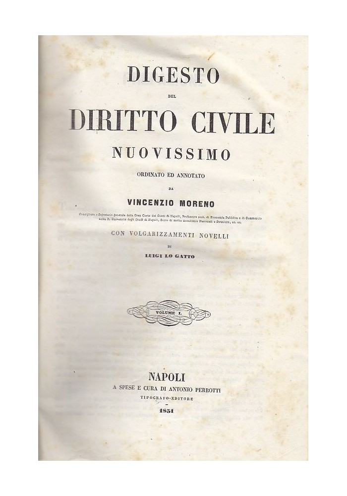 DIGESTO DEL DIRITTO CIVILE NUOVISSIMO VOL I Vincenzo Moreno - regno due Sicilie